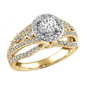 Ladies' ring two tone gold, diamonds Fire&Ice